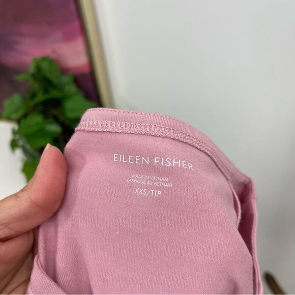 EILEEN FISHER Lantern Organic Cotton Sleeveless Shift Dress In Pink Size XXS - Picture 10 of 12